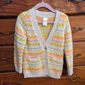 Gold Striped Cardigan Sweater